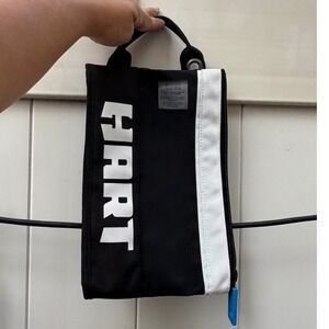 HART Tools Small Zippered Storage Pouch Utility Bag Black White Canvas Handle